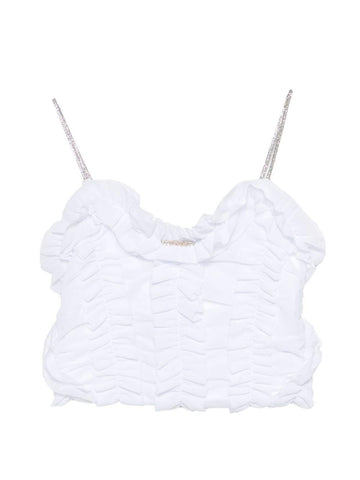 top in tulle con volant 261GJ2181 00526 TWINSET GIRL 