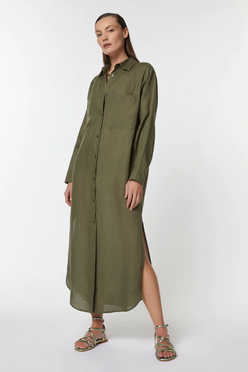 Abito chemisier in lino AGAS09 D7 14 CARLAG 