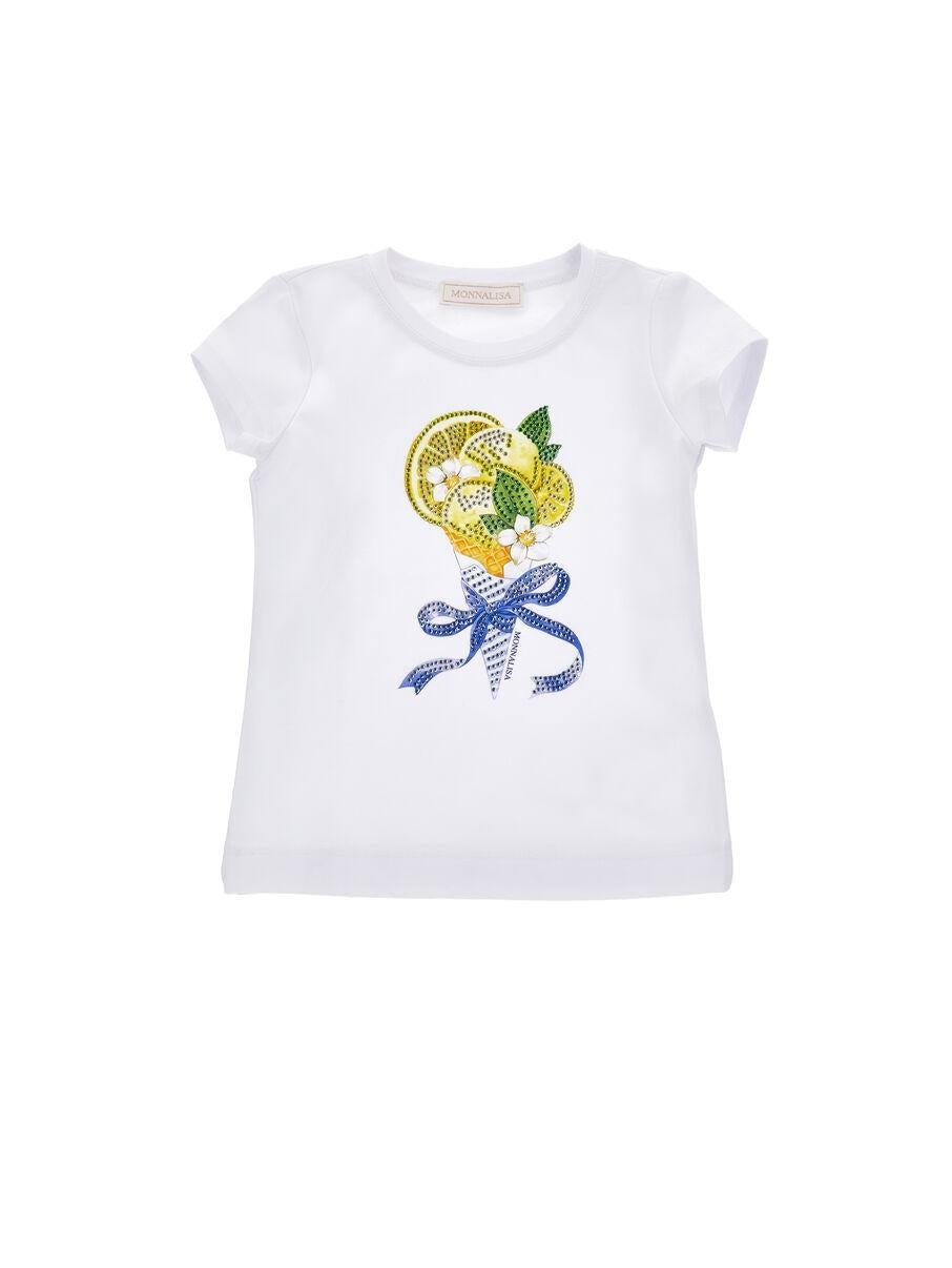 t-shirt con stampa gelato 19G620 7032 0099 MONNALISA 