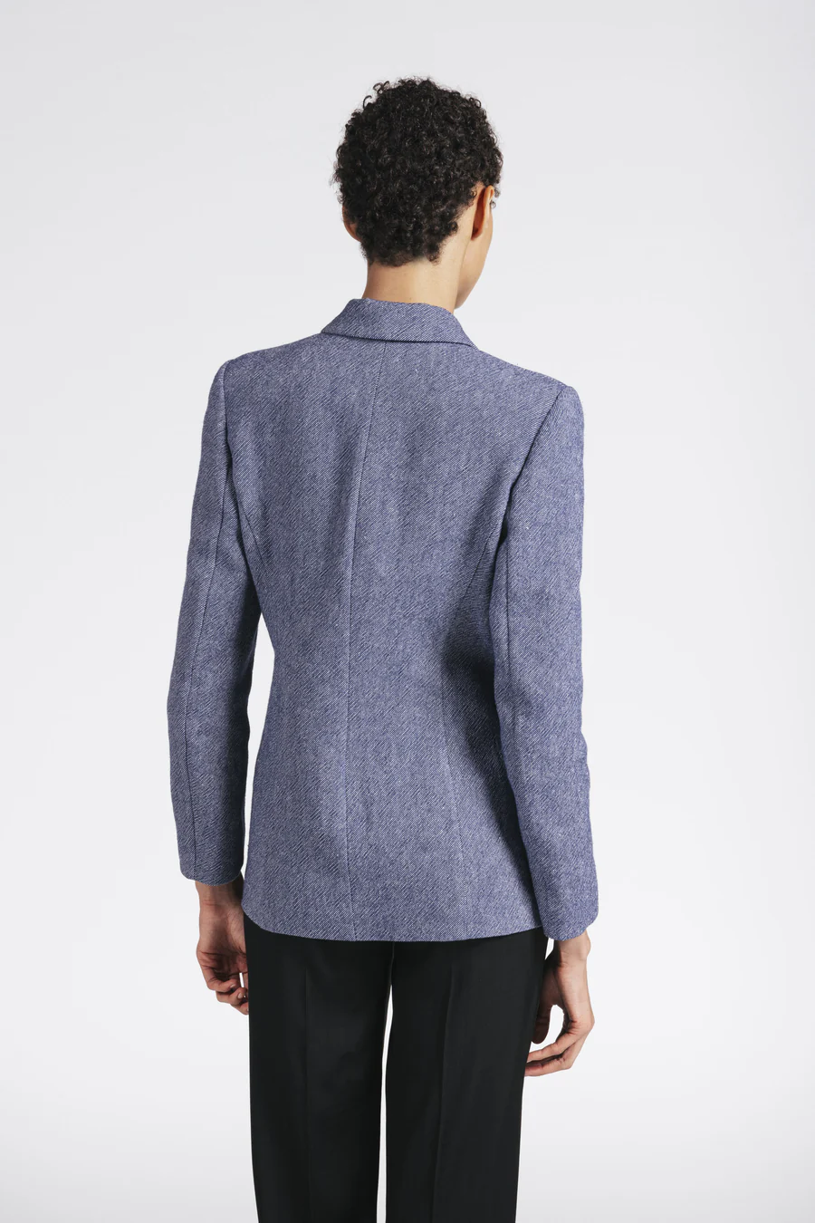 blazer doppiopetto in lino effetto denim IDIC09 D8 12 CARLAG 