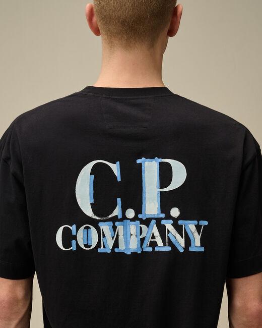 t-shirt con logo fronte e retro 18CMTS148A 006586W 888 CP COMPANY 