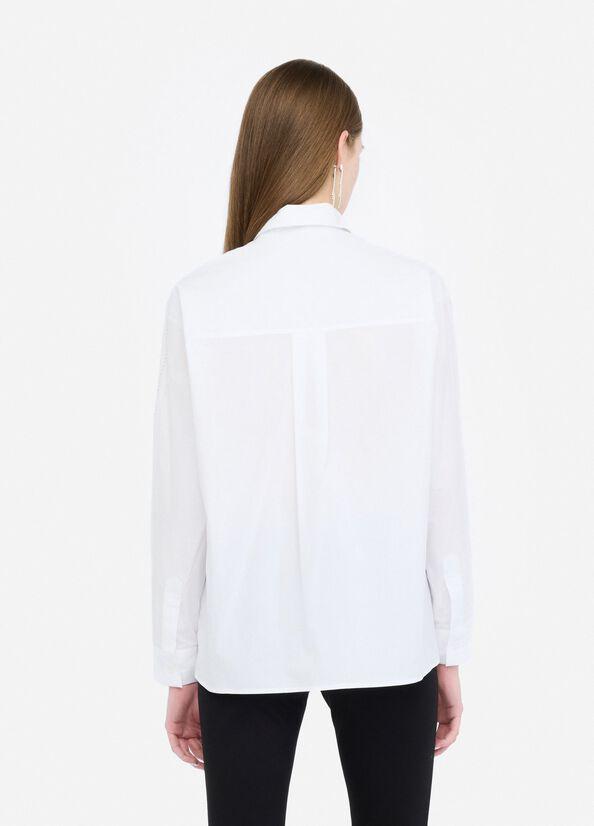 camicia in cotone con strass UF5240T039A M9725 LIU JO DENIM 
