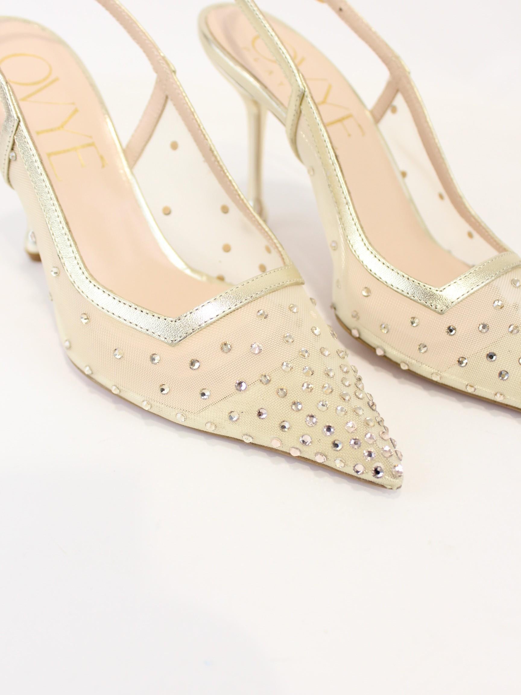 slingback con gioiello EG2090RET PLATINO OVYE' 