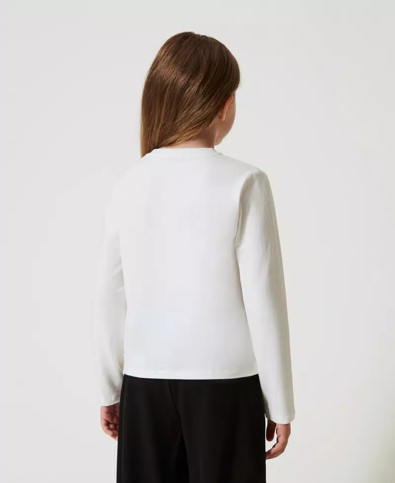 t-shirt cropped con logo 242GJ2075 02722 TWINSET GIRL 