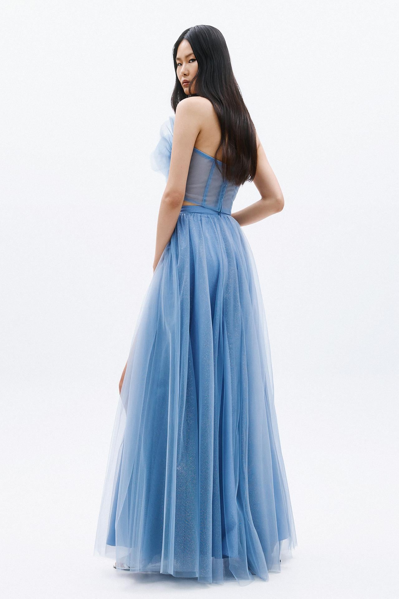 abito in tulle elegante A4859 INDIGO ALLURE 