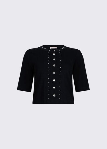 t-shirt in maglia con borchie WA6092MS55N 22222 LIU JO WHITE 