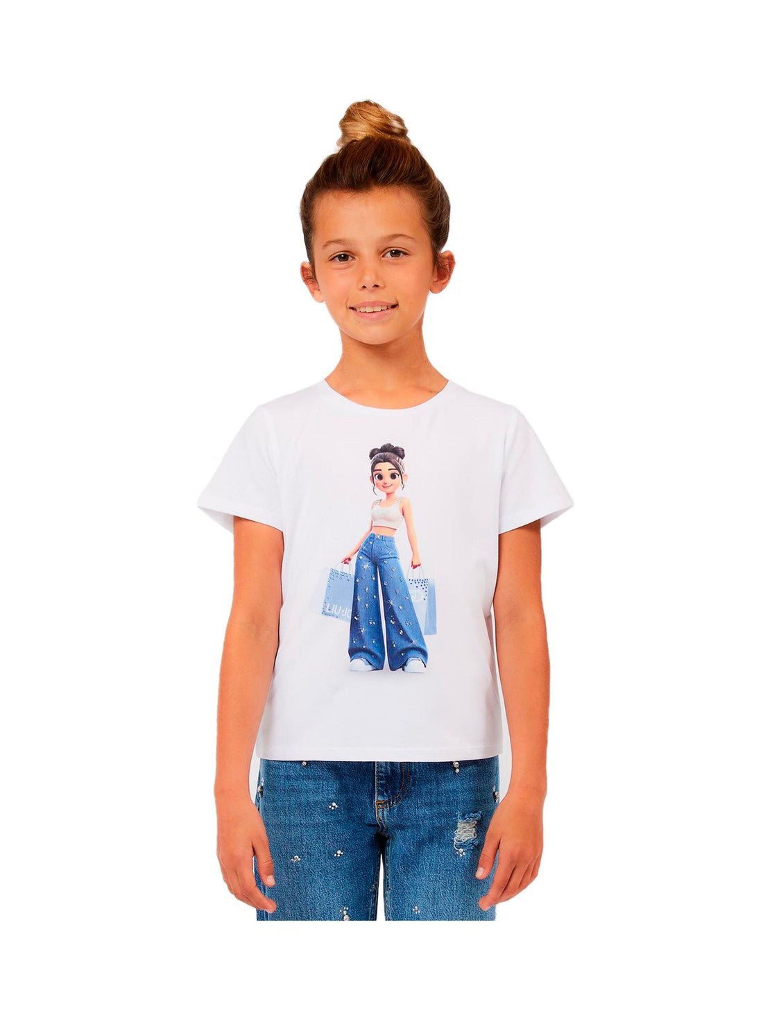 t-shirt con stampa GA6169JS003 L9040 LIU JO JUNIOR 