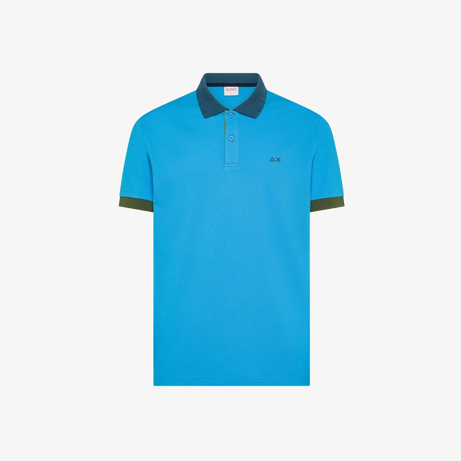 polo 3 colori A36116 TURCHESE SUN68 