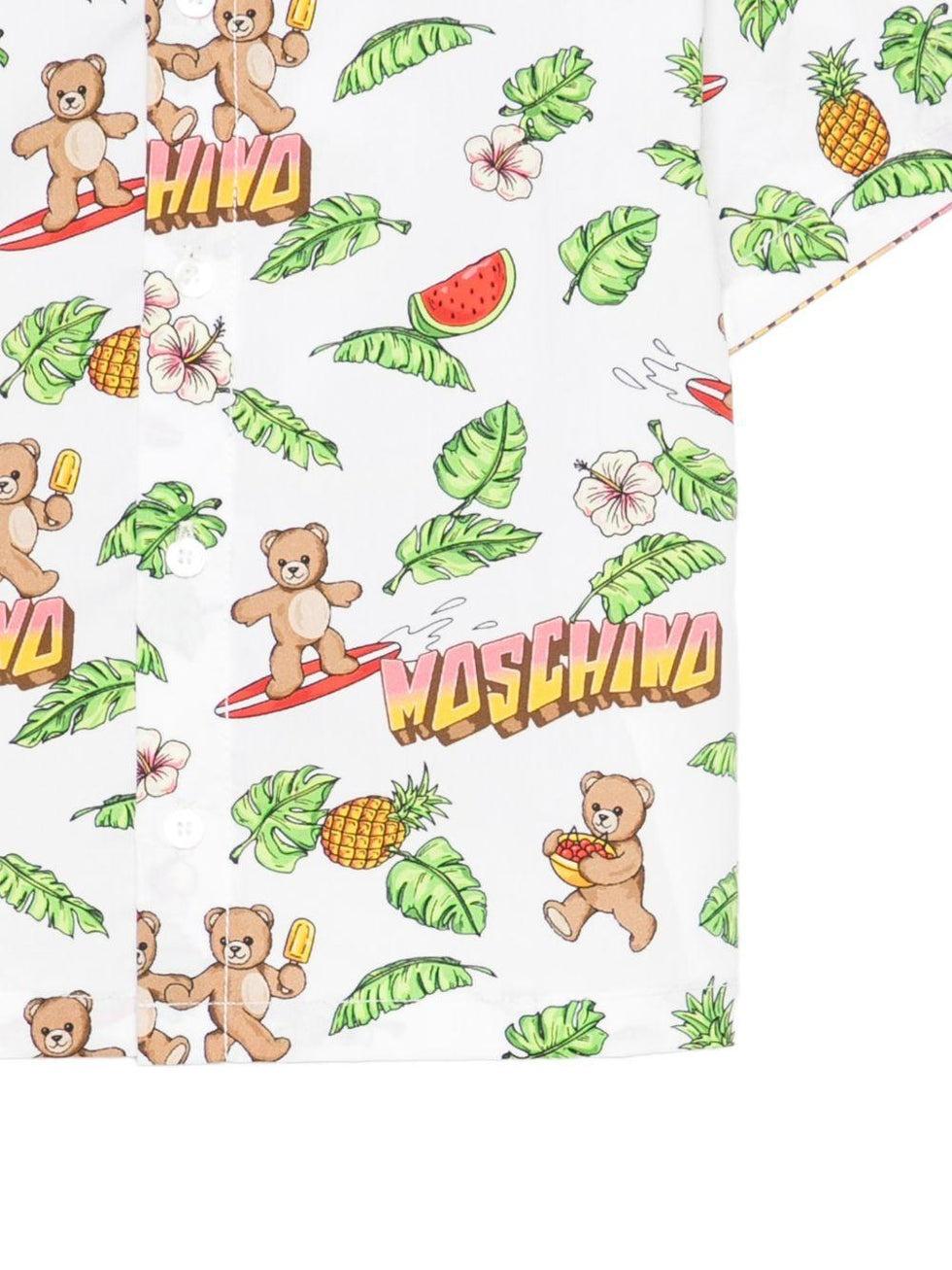 camicia con stampa all over MUC01LLLB64 83657 MOSCHINO KIDS 