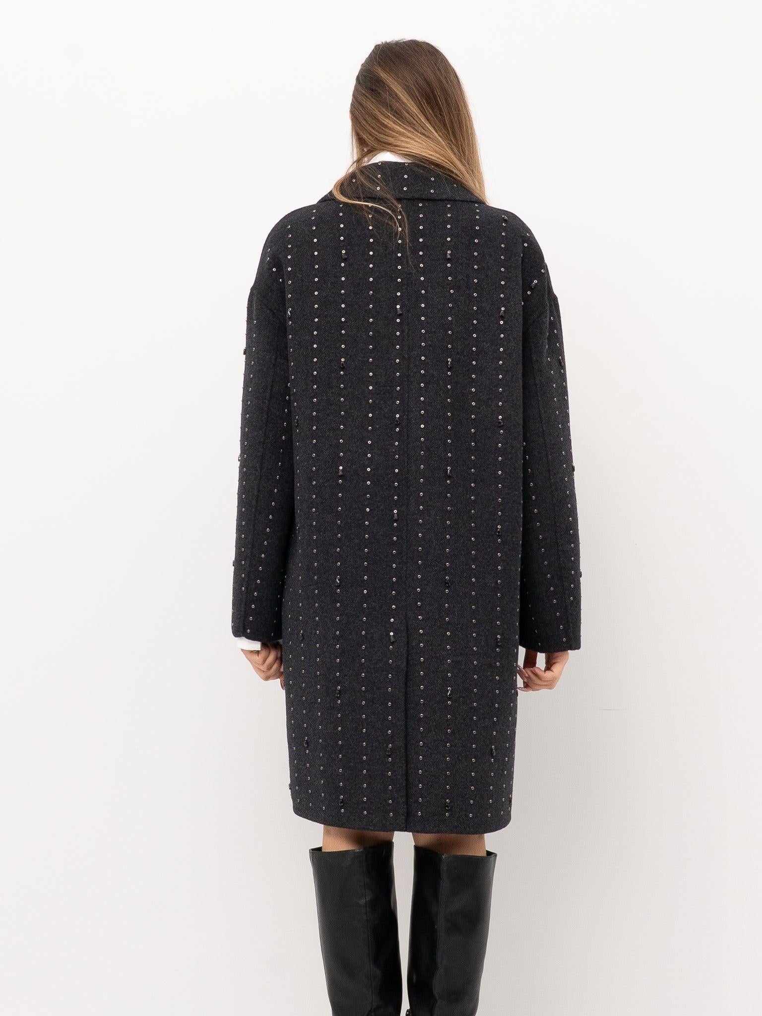 cappotto con applicazioni TF0033 NERO VICOLO 