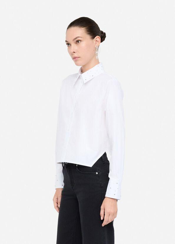 camicia applicazioni collo CF5354T067A B3251 LIU JO BLACK 