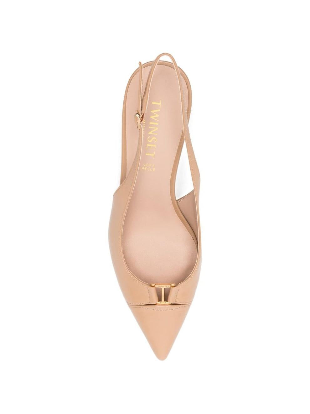 Décolleté sling back in pelle 261TCP034 13161 TWINSET 