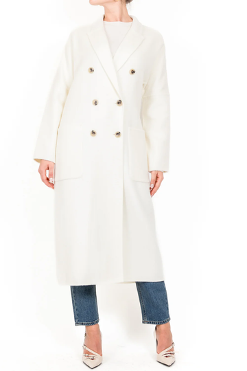 cappotto lungo doppiopetto TS0001 BIANCO VICOLO 