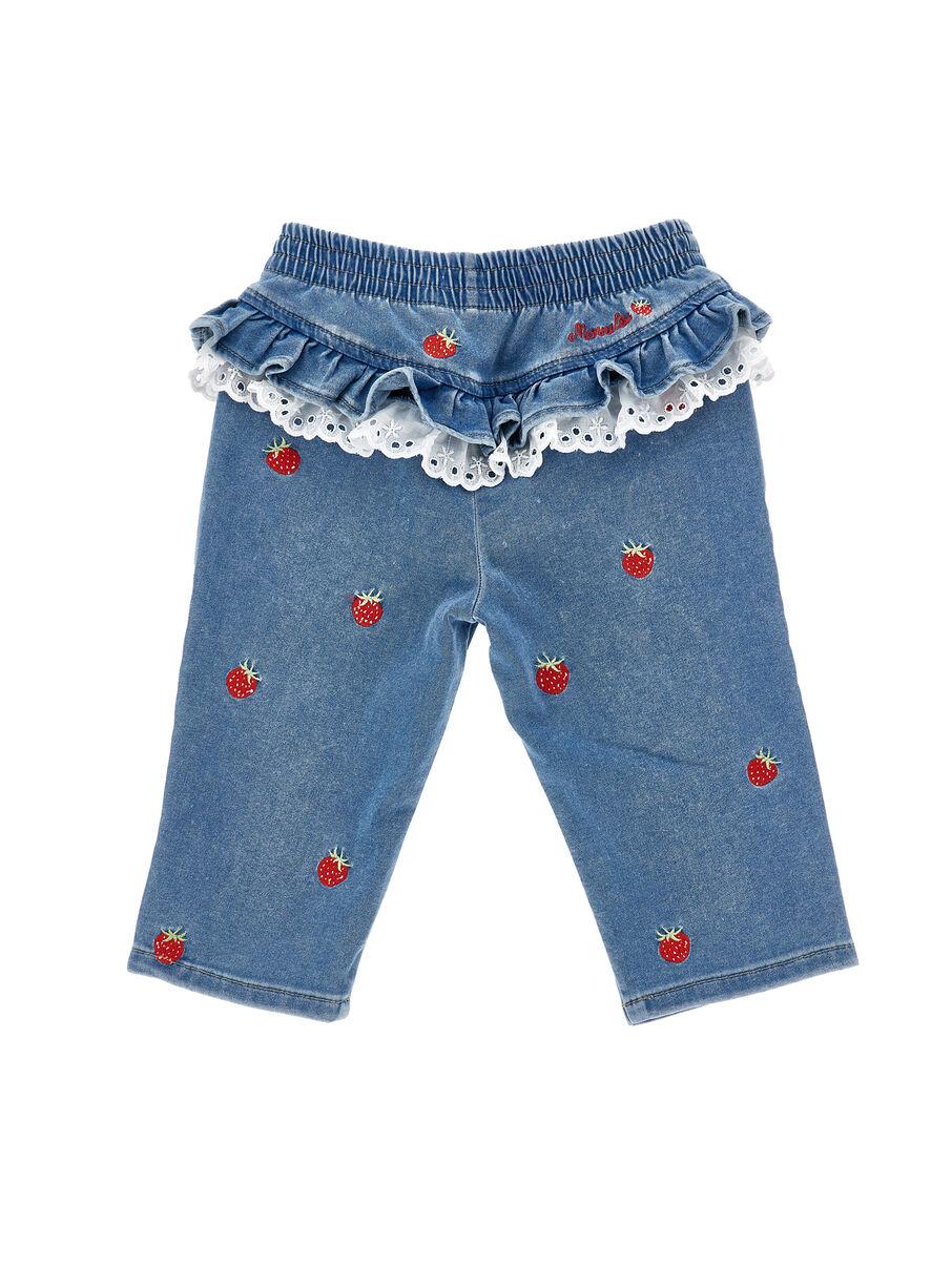 pantaloni jeans fragole 39G410 7017 0062 MONNALISA 