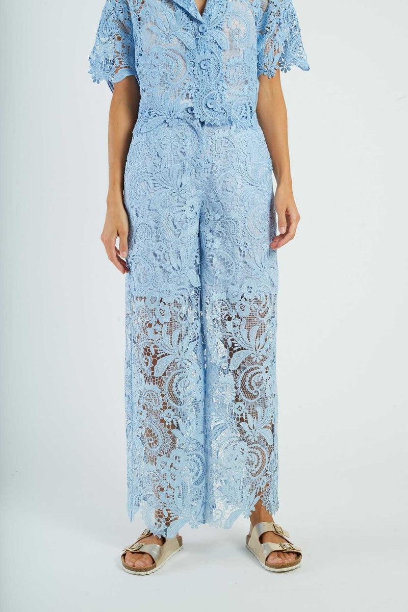 pantalone in pizzo P660004 BALTHAZAR 33 BLEU CIEL DERHY 