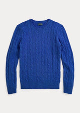 RALPH LAUREN POLO Maglione in cashemere e trecce Blu