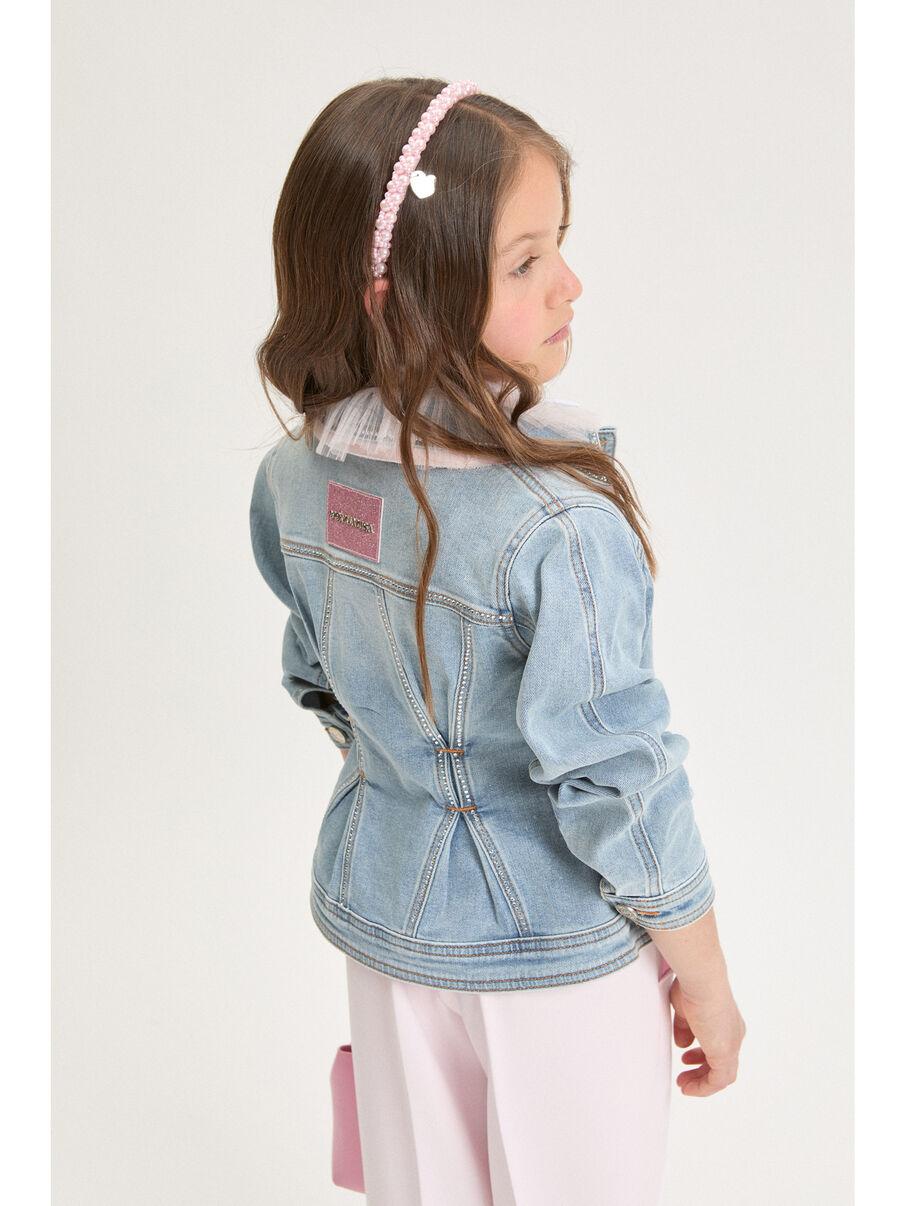 giacca in denim strass 79G100 7015 6291 MONNALISA 