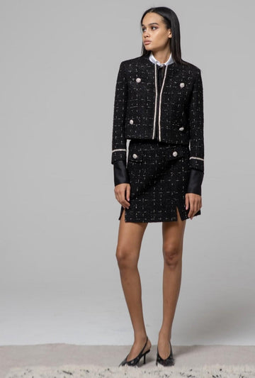 giacca in chanel con bottoni H.J1221.4448 NERO HANITA 