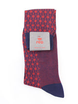 RED calza jacquard cerchietti Rosso
