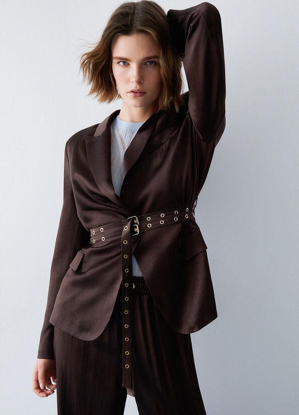 blazer in raso CA6146T450A P9576 LIU JO BLACK 