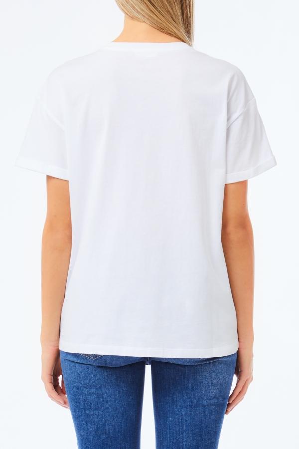 T-shirt con logo petto UF5257JS904 M9784 LIU JO DENIM 