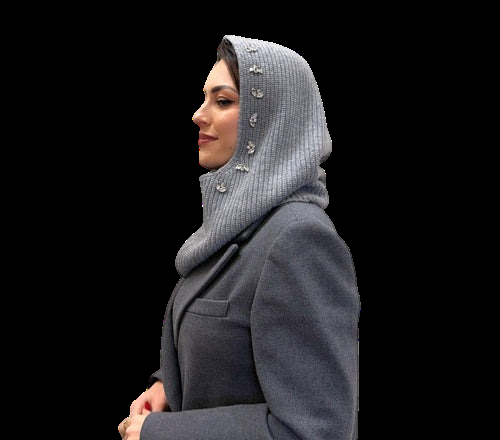 bataclava con applicazione gioiello 55209F GRIGIO VICOLO 