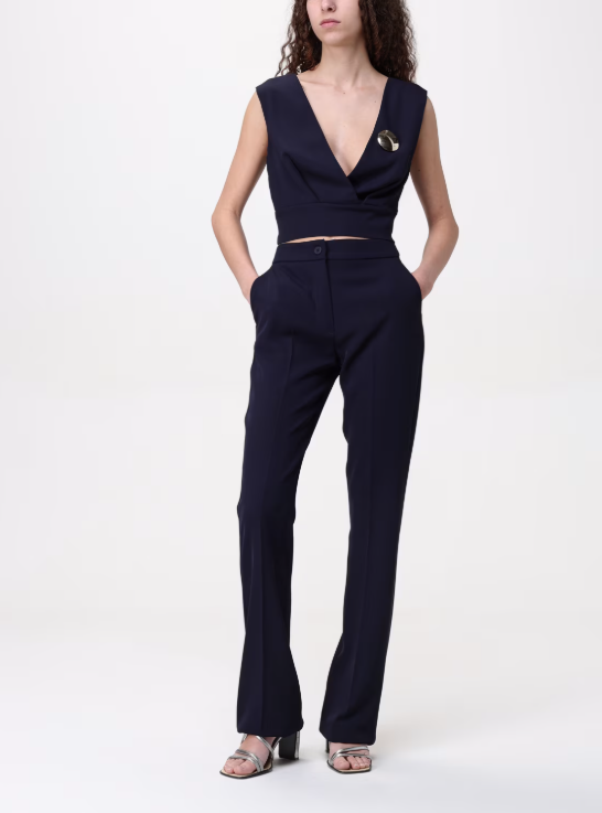 pantalone vita alta H.P1423.4204 BLU HANITA 
