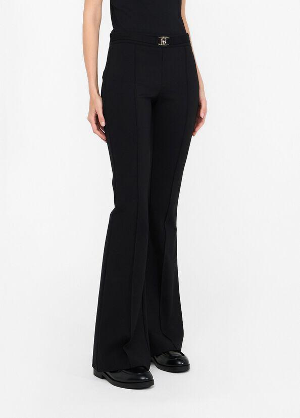 pantalone flare con cintura MF5143J9189 22222 LIU JO WHITE 