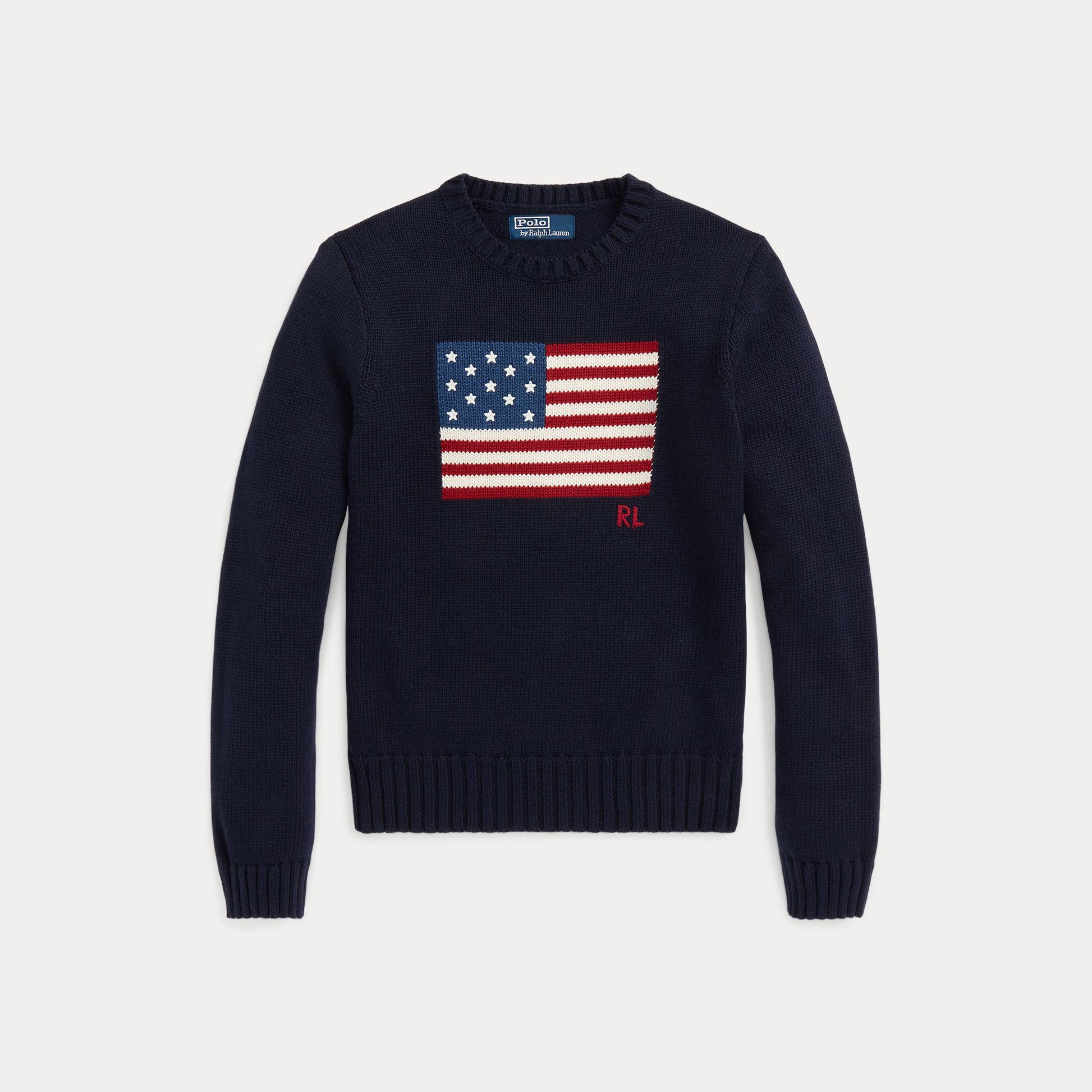 maglione girocollo con bandiera 211-896939 001 RALPH LAUREN POLO 