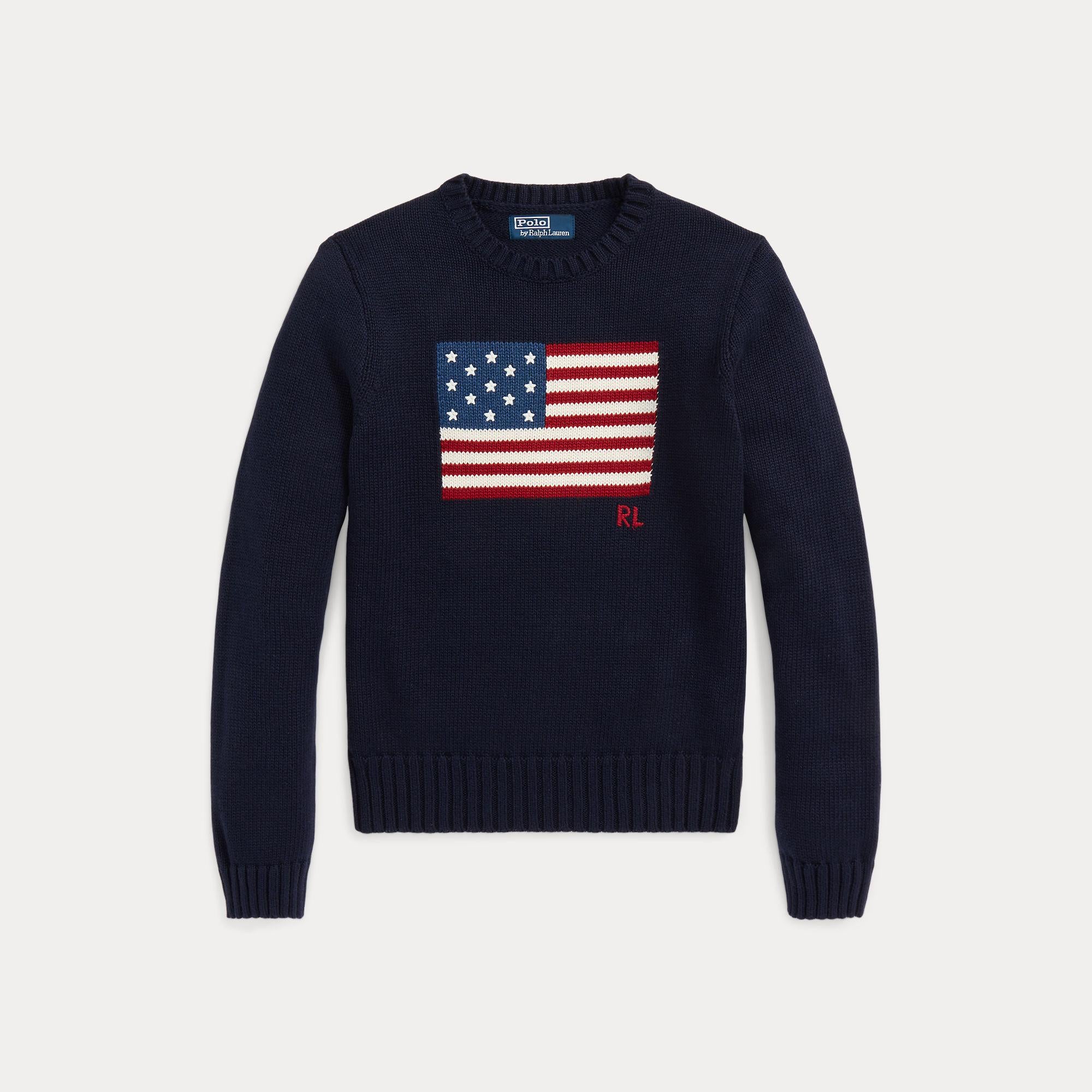 maglione girocollo con bandiera 211-896939 001 RALPH LAUREN POLO 