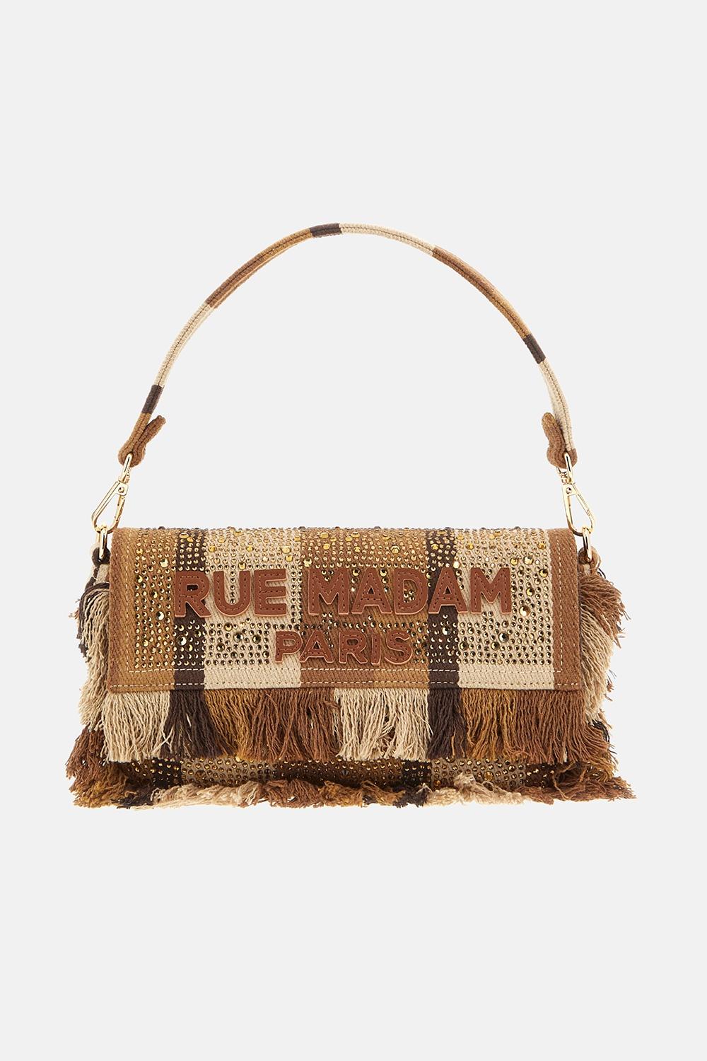 Borsa casablanca shoulder CASABLANCA SHOULDER 1530 STRIPES BROWN RUE MADAM PARIS 