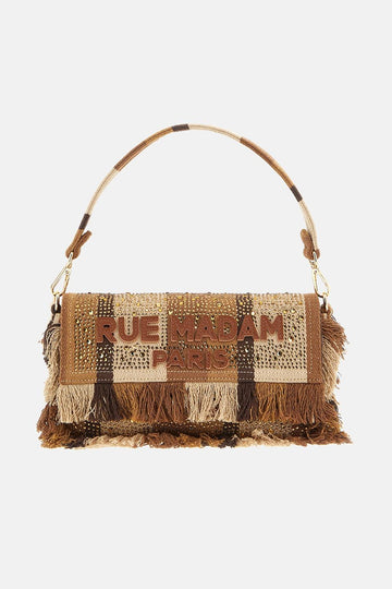 Borsa casablanca shoulder CASABLANCA SHOULDER 1530 STRIPES BROWN RUE MADAM PARIS 