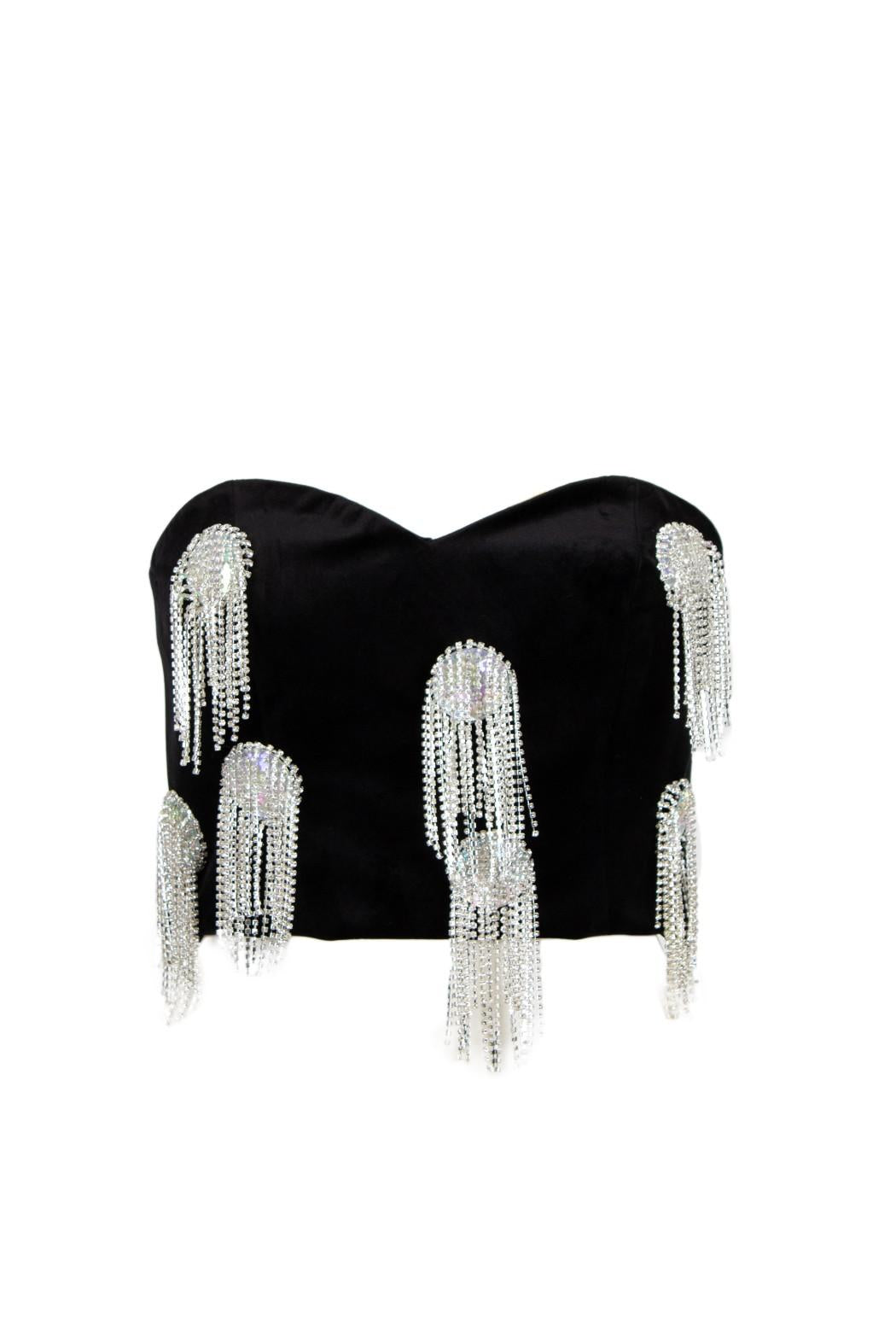 top con strass ASCIANO 120W5D6 NERO ODI' ODI' 