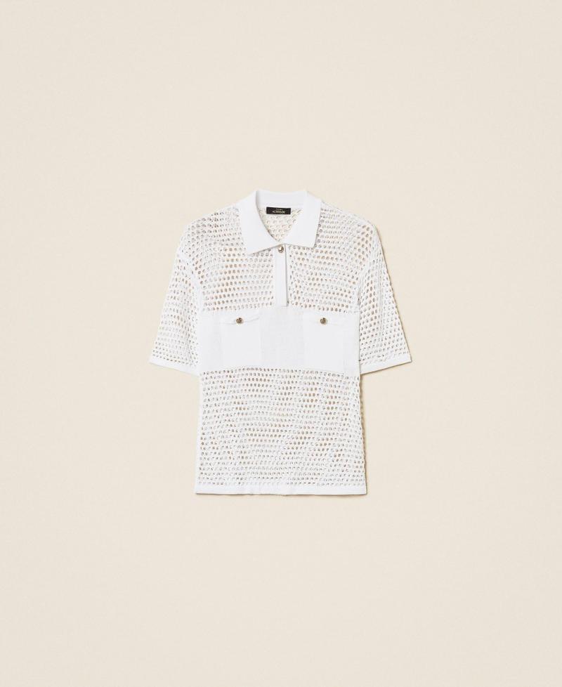 maglia a polo con punto a rete 261AP3033 00526 TWINSET ACTITUDE 