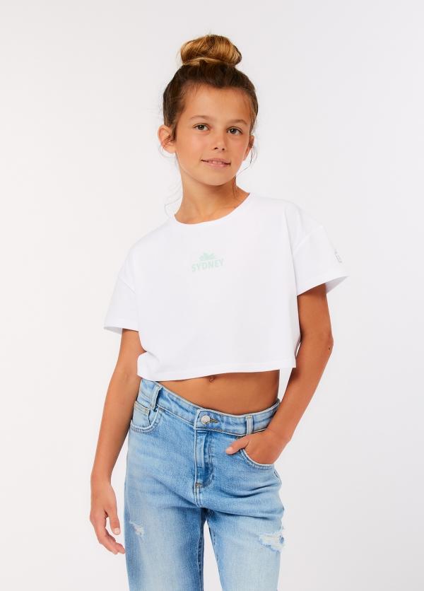 t-shirt cropped GA6183JS003 P9232 LIU JO JUNIOR 
