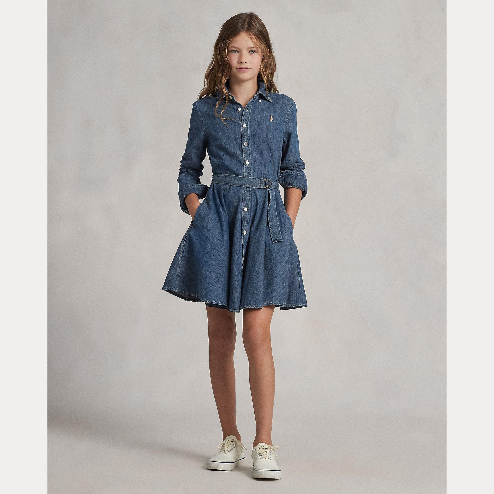 abito in denim con cinta 313-698860 001 RALPH LAUREN POLO 