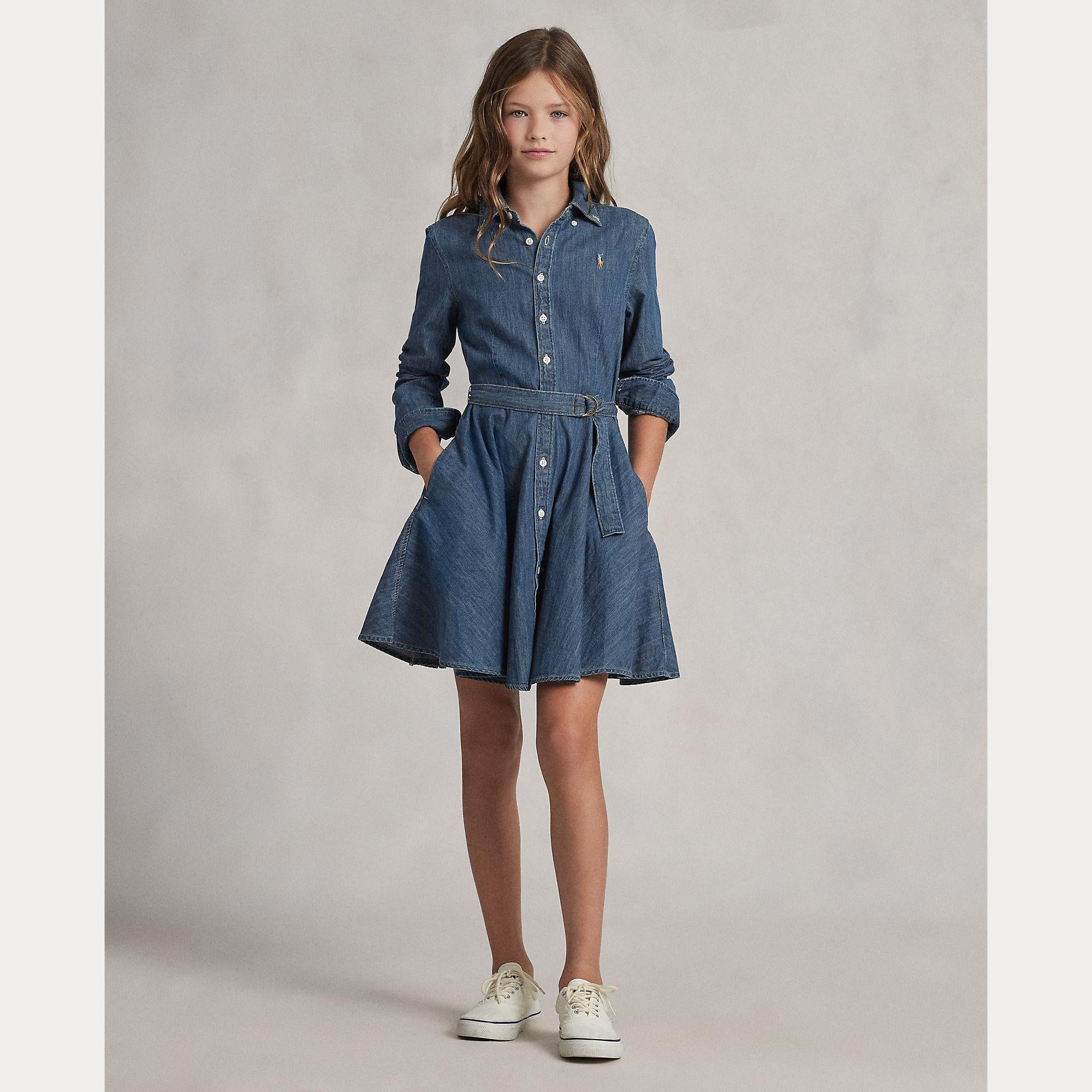 abito in denim con cinta 313-698860 001 RALPH LAUREN POLO 