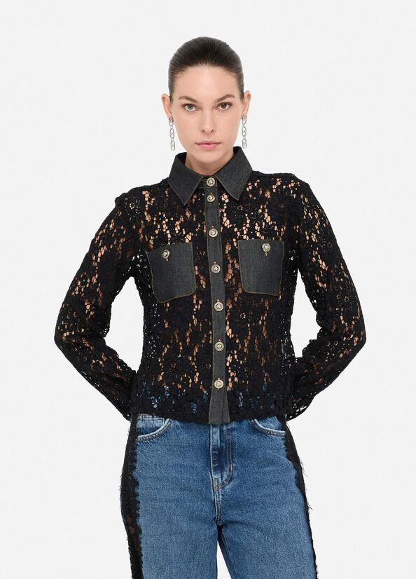 camicia in pizzo UF5169J4078 88000 LIU JO DENIM 