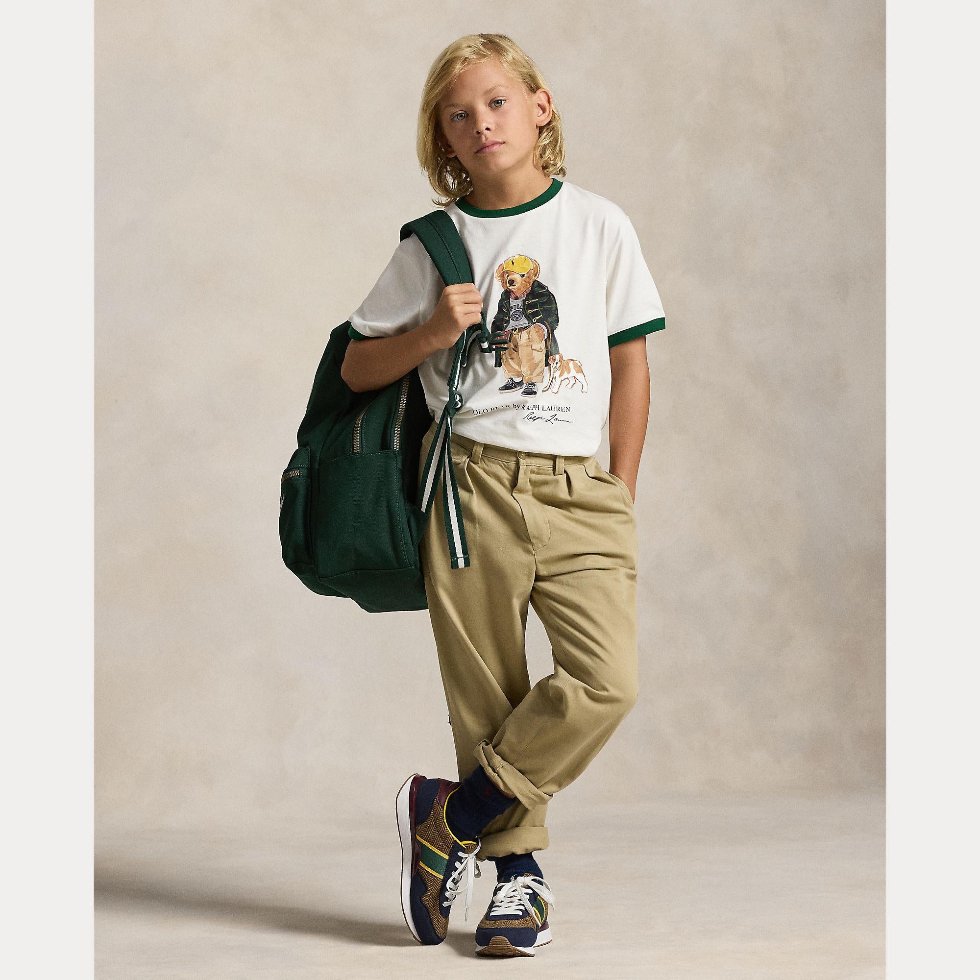 t-shirt con contrasti e orsetto 323-979494 001 RALPH LAUREN POLO 