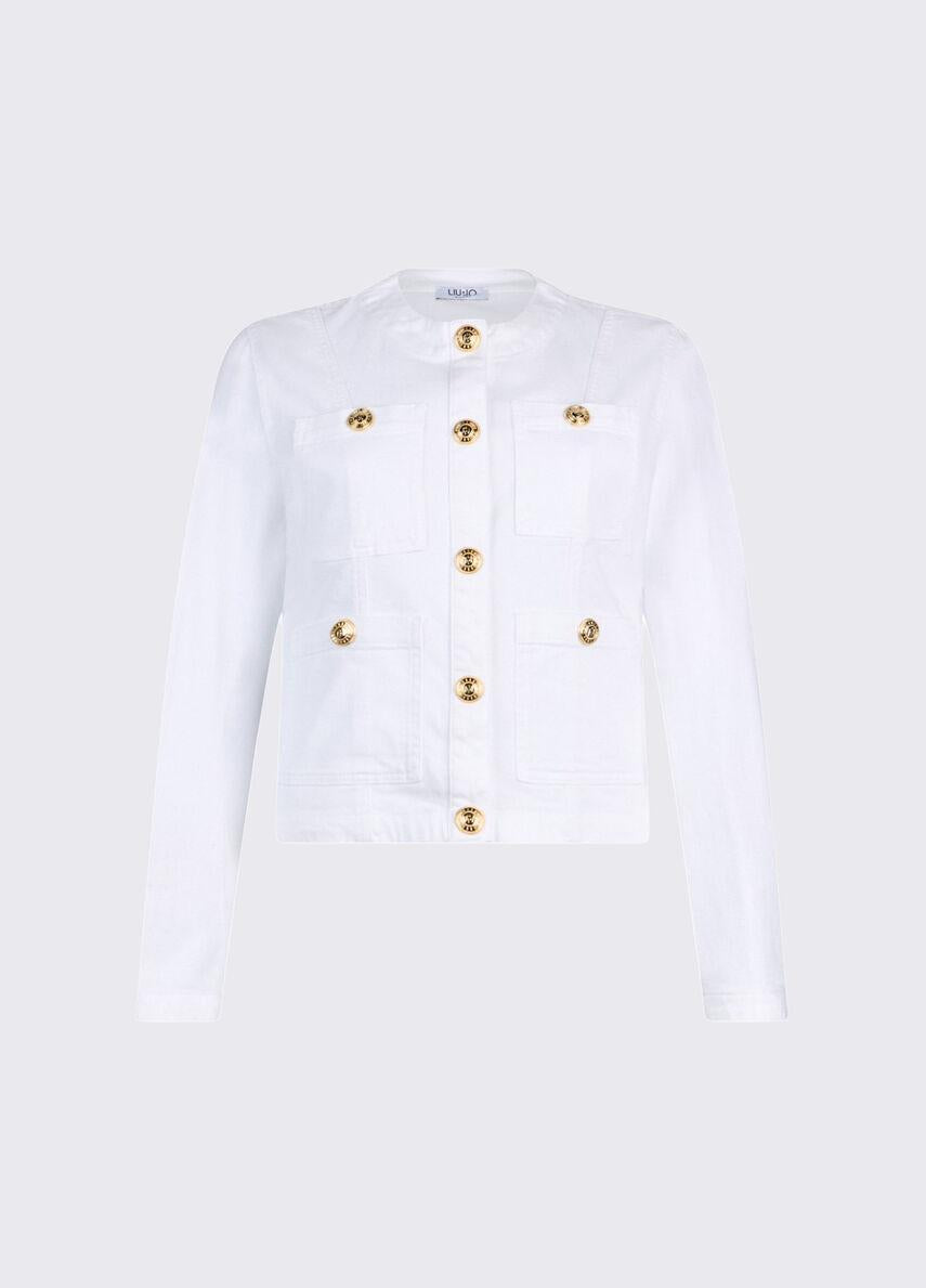giacca con bottoni logati UA6260D0275 11111 LIU JO DENIM 