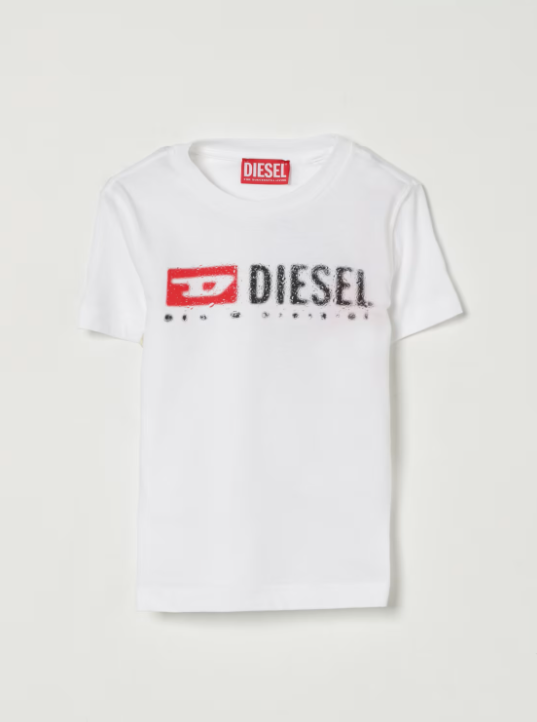 T-shirt con logo in contrasto J02475 00YI9 K100 DIESEL 
