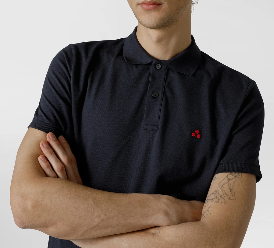 polo in cotone con logo PEU3940 99012084 215 PeUTEREY 