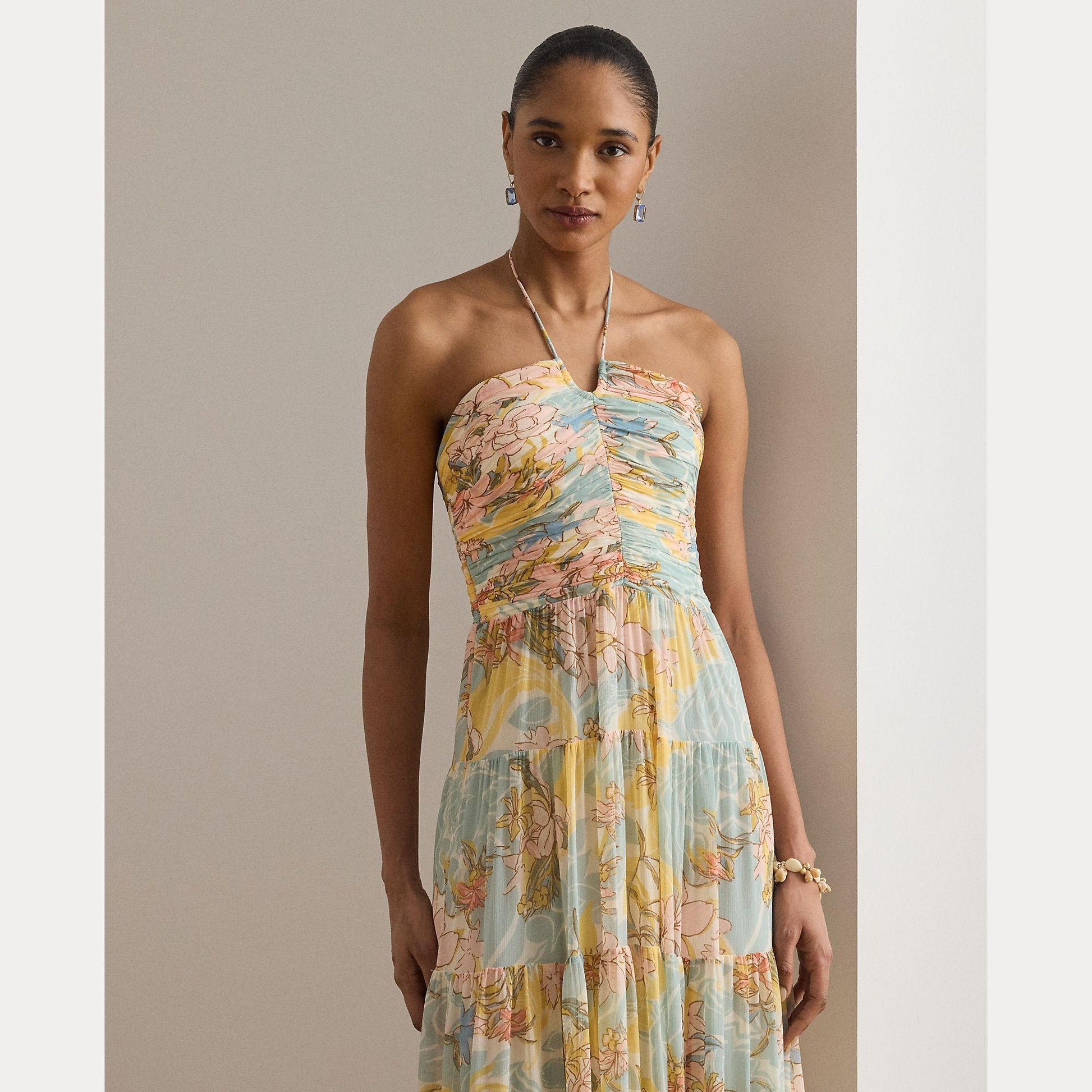Abito multicolor a balze 253-P08930 001 LAUREN RALPH LAUREN 