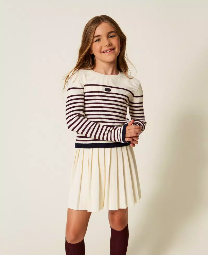 maglia lupetto a righe 252GJ3035 12735 TWINSET GIRL 