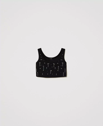 top cropped con applicazioni 251AP2222 00006 TWINSET ACTITUDE 