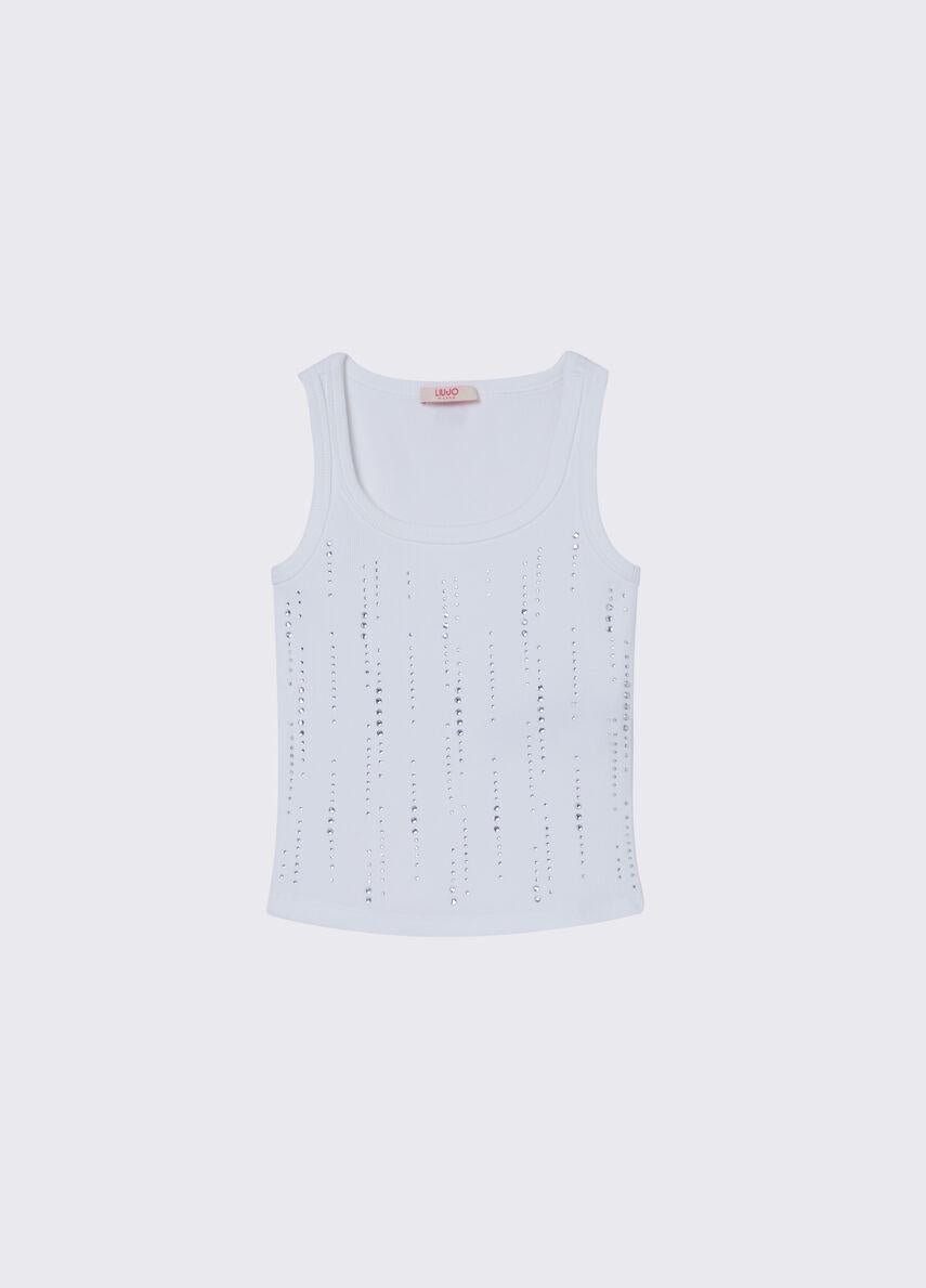 top con strass GA6145J4822 07679 LIU JO JUNIOR 