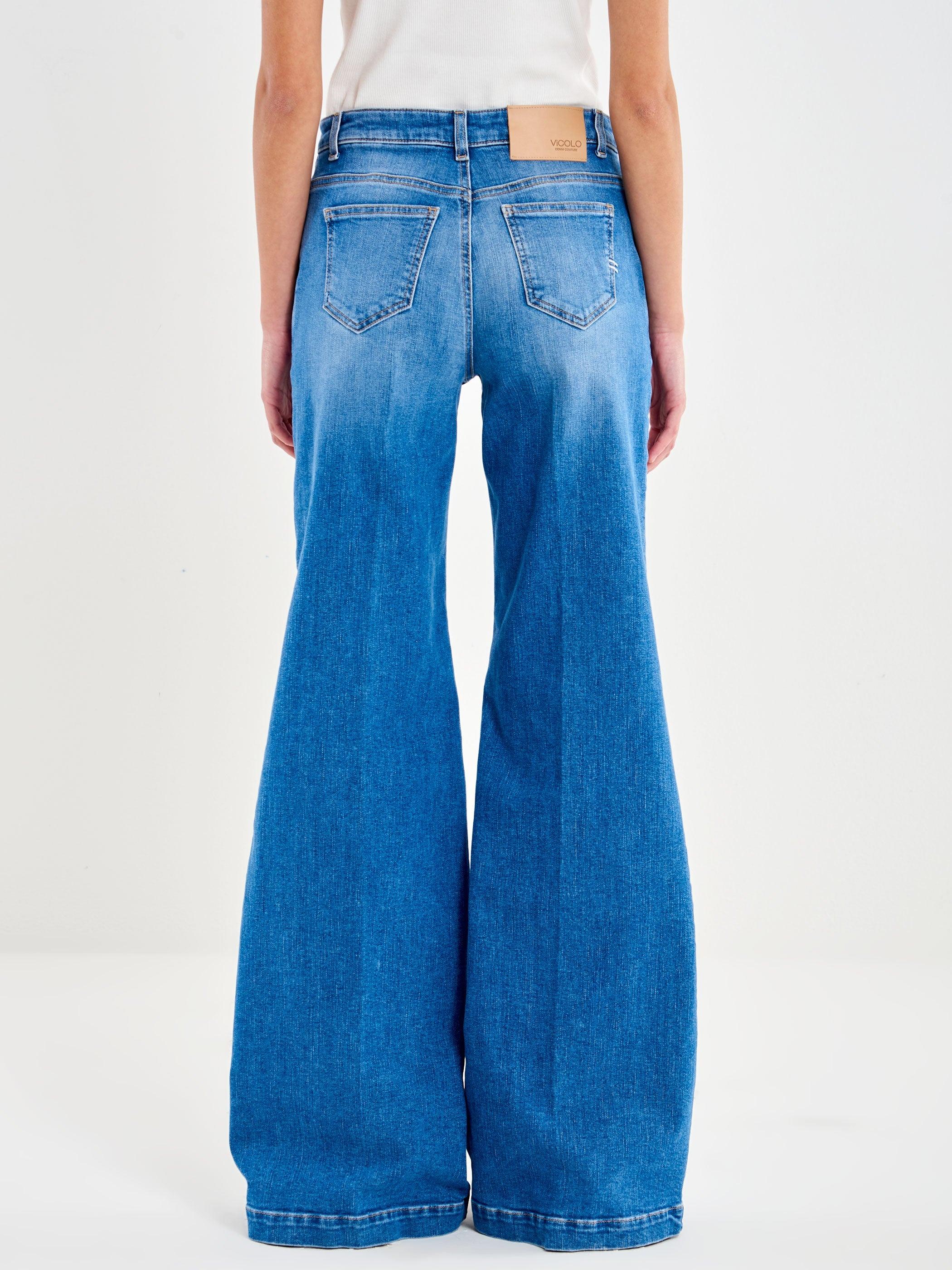 jeans elena wide leg DAB 5015 DENIM BLU VICOLO 
