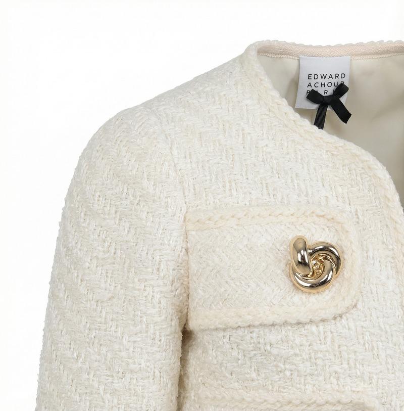 giacca con bottoni gioiello 090117/922 IVORY EDWARD ACHOUR PARIS 