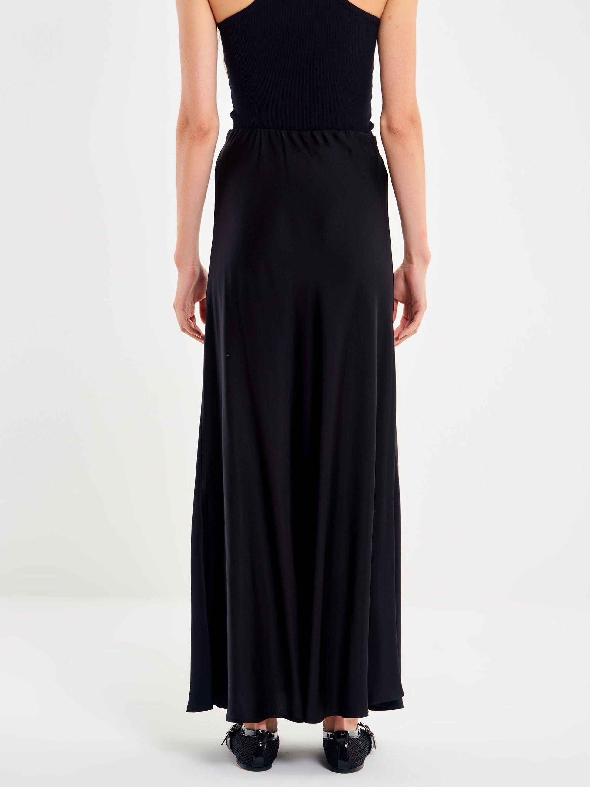 gonna lunga effetto satin TF0570 NERO VICOLO 