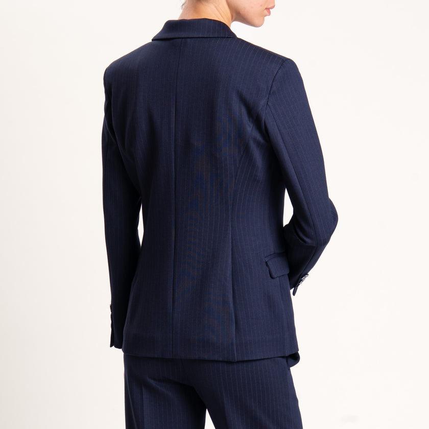 giacca gessata monopetto TF0143 BLU VICOLO 